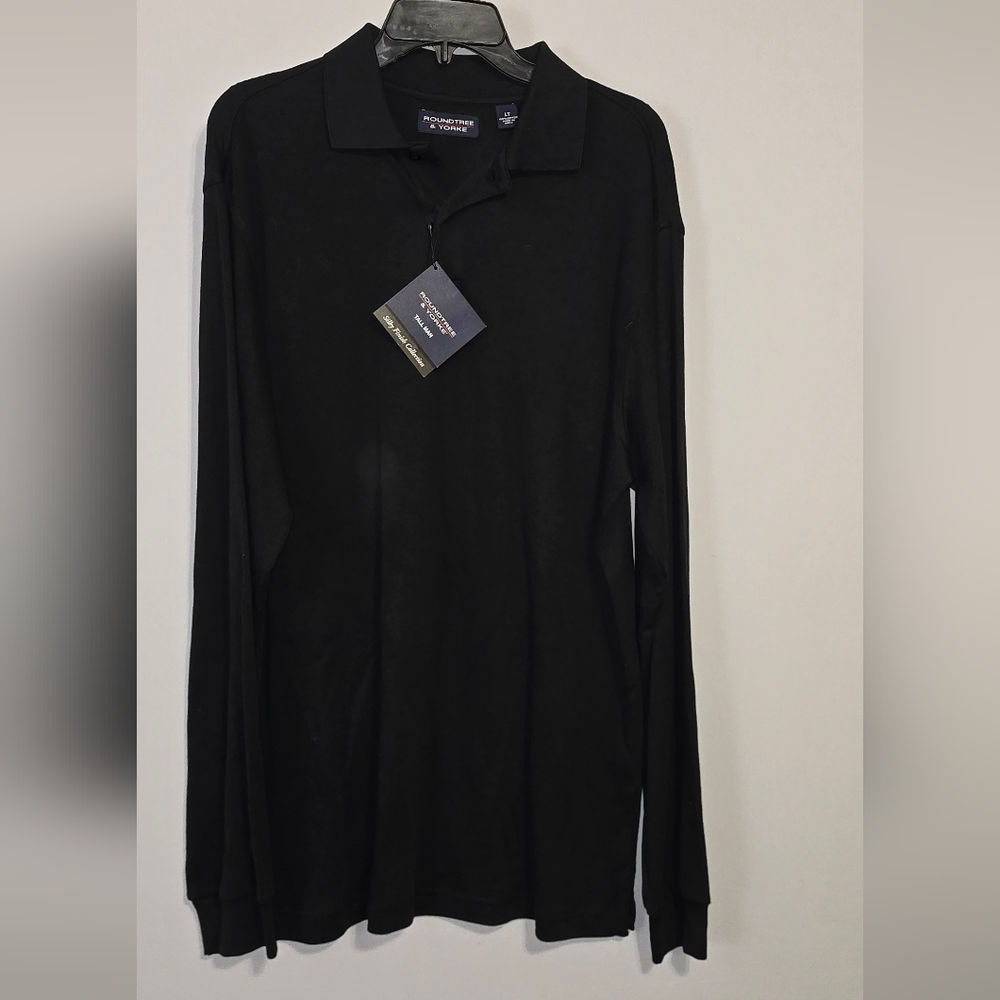 ROUNDTREE AND YORKE Black Long Sleeve Button Down Size LT